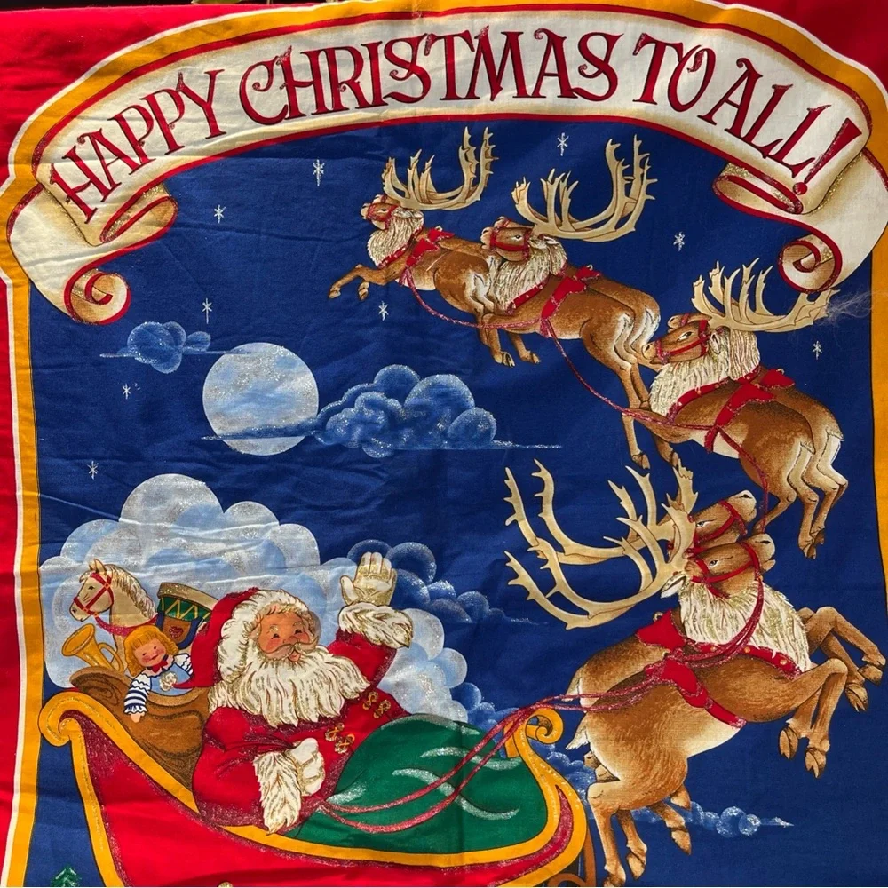 Night Before Christmas Quilted wall Panel with shimmering effects. No rod